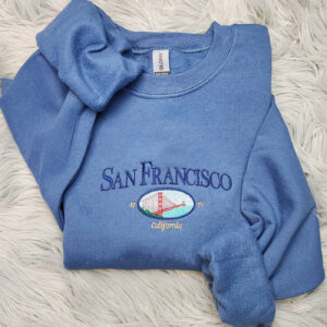 Embroidered San Francisco Golden Gate Bridge Sweatshirt - San Francisco California Unisex  Crewneck Sweatshirt or Hooded Sweatshirt