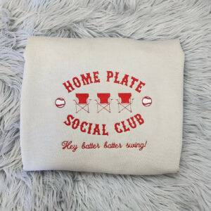 Embroidered Softball Home Plate Shirt - Embroidered Softball Unisex Crewneck T-Shirt - Sweatshirt or Hooded Sweatshirt