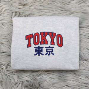 Embroidered Tokyo Unisex Sweatshirt - Japan Embroidered Crewneck - Embroidered Sweatshirt Hooded Sweatshirt