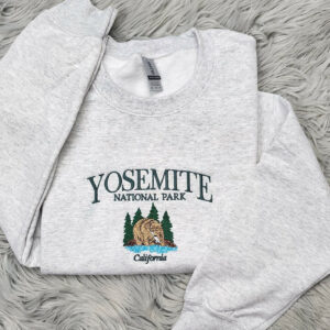 Embroidered Yosemite National Park Unisex Sweatshirt -  Bear Embroidery - California Yosemite - USA National Parks Embroidery - Sweatshirt