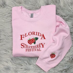 Florida Strawberry Festival Embroidered Crewneck - Florida Crewneck - Strawberry Embroidery - Sweatshirt  - T-Shirt - Hoodie
