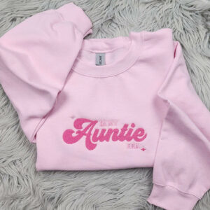 In my Auntie Era Embroidered Crewneck - Gift For Auntie -  Best Aunt  Unisex Crewneck or Hoodie - Add Custom Sleeve Embroidery