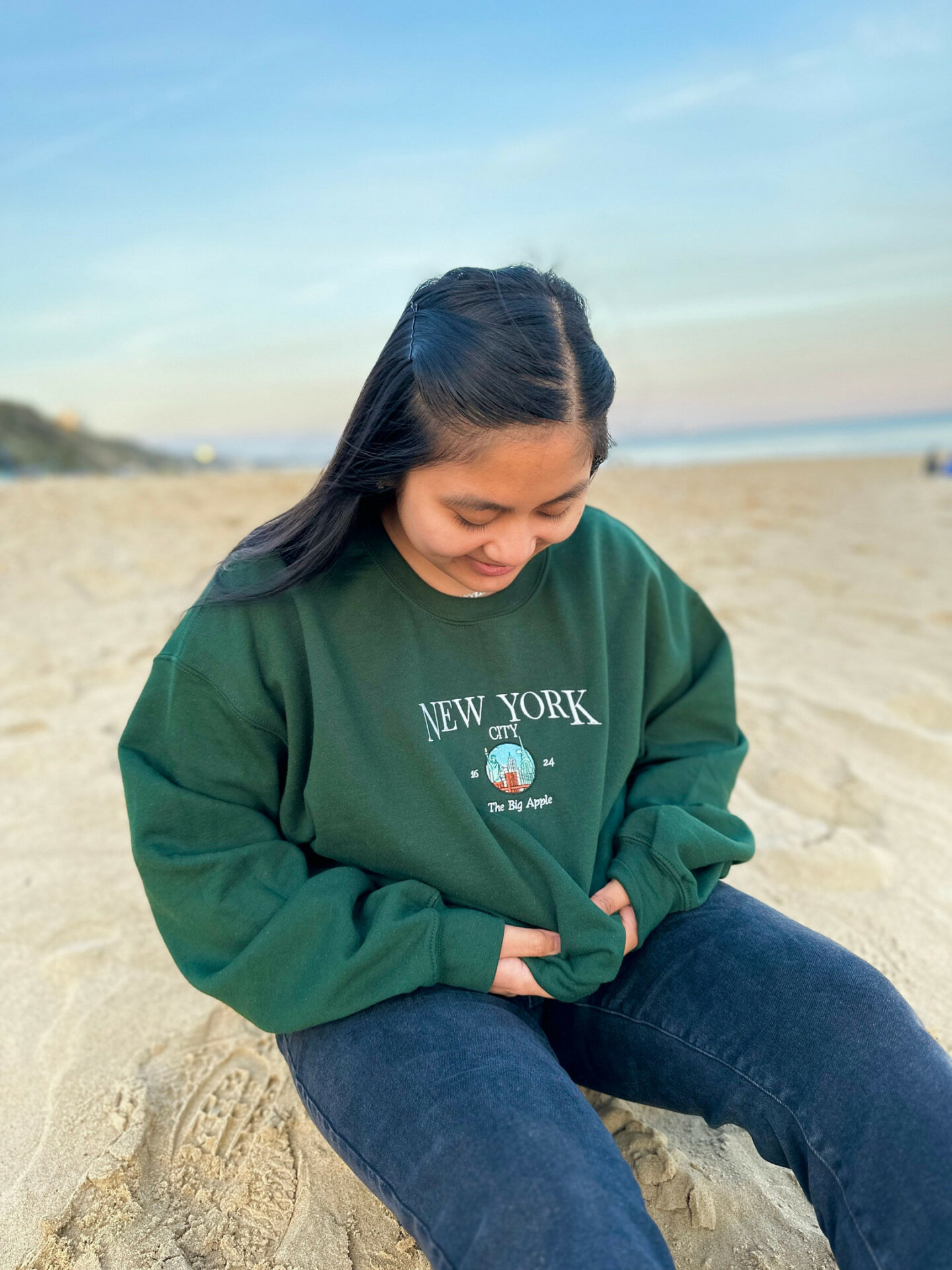 New York City Embroidered Sweatshirt, Vintage Sweatshirt, Oversize Crewneck, 90s Sweatshirt, New York Sweater, USA States Sweatshirt, Unisex - Image 4