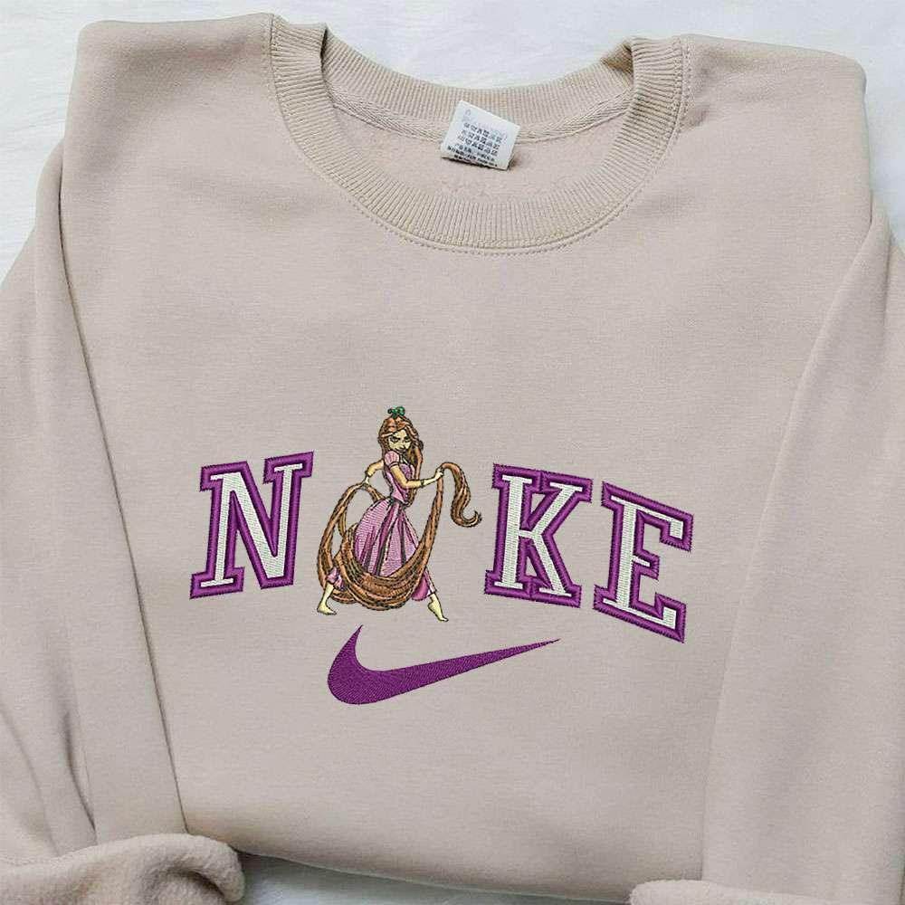 Rapunzel X Nike Embroidered Sweatshirt Tangled Disney Embroidered Shirt Nike Inspired Embroidered Shirt