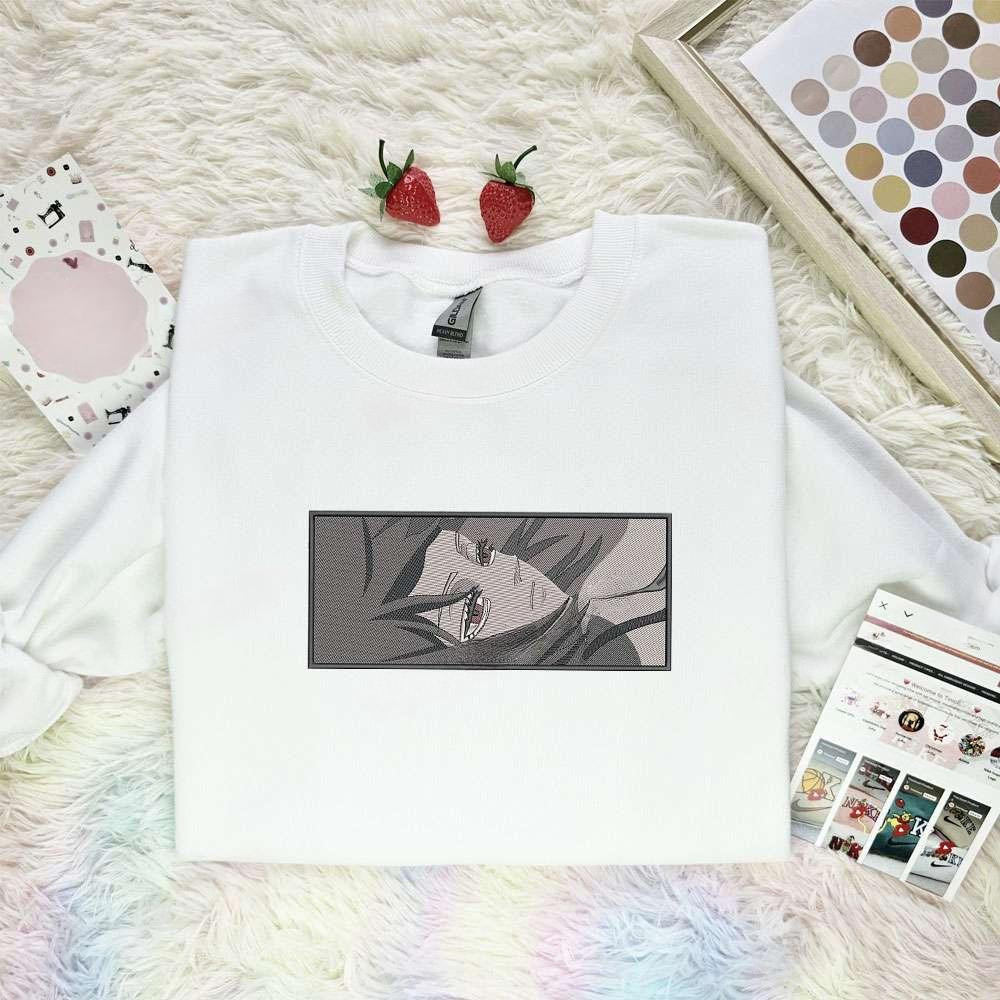 Red Eyed Anime Character Embroidered Shirt , Anime Embroidered T-shirt Sweatshirt Hoodie, Inspired Anime Movie, Best Gift for Anime Fans