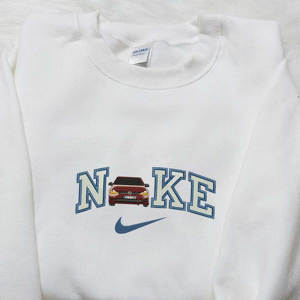 Red Volkswagen Car x Nike Embroidered Shirt Transportations Embroidered Hoodie Best Gift Ideas