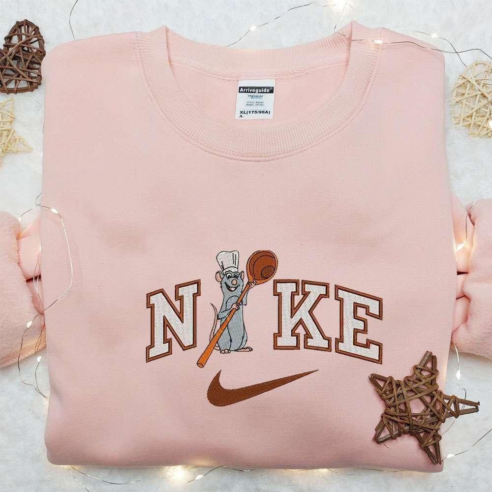 Remy X Nike Cartoon Embroidered Sweatshirt Disney Characters Embroidered T Shirt Best Gift Ideas For Family