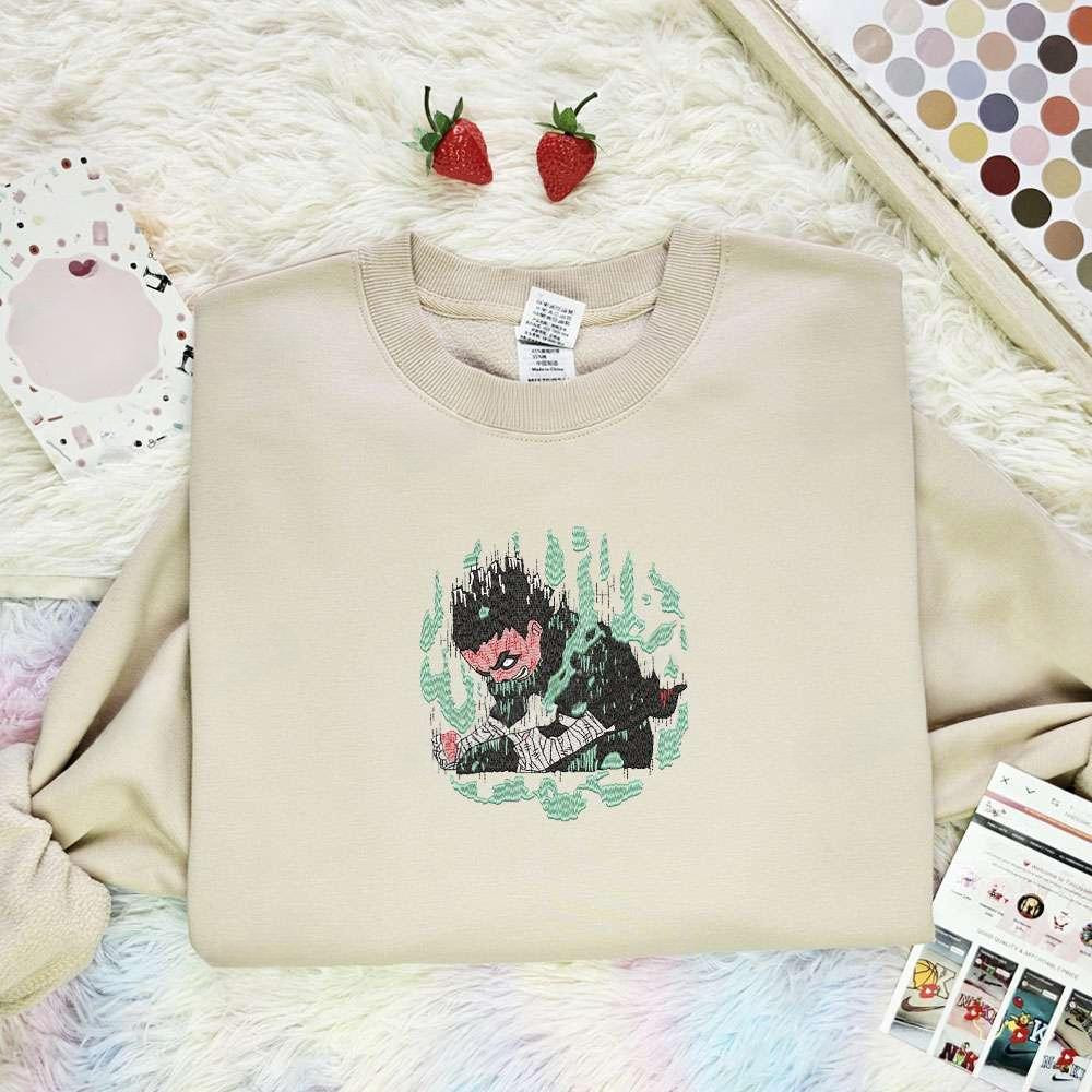 Rock Lee Naruto Anime Embroidered Shirt , Anime Embroidered T-shirt Sweatshirt Hoodie, Inspired Anime Movie, Best Gift for Anime Fans