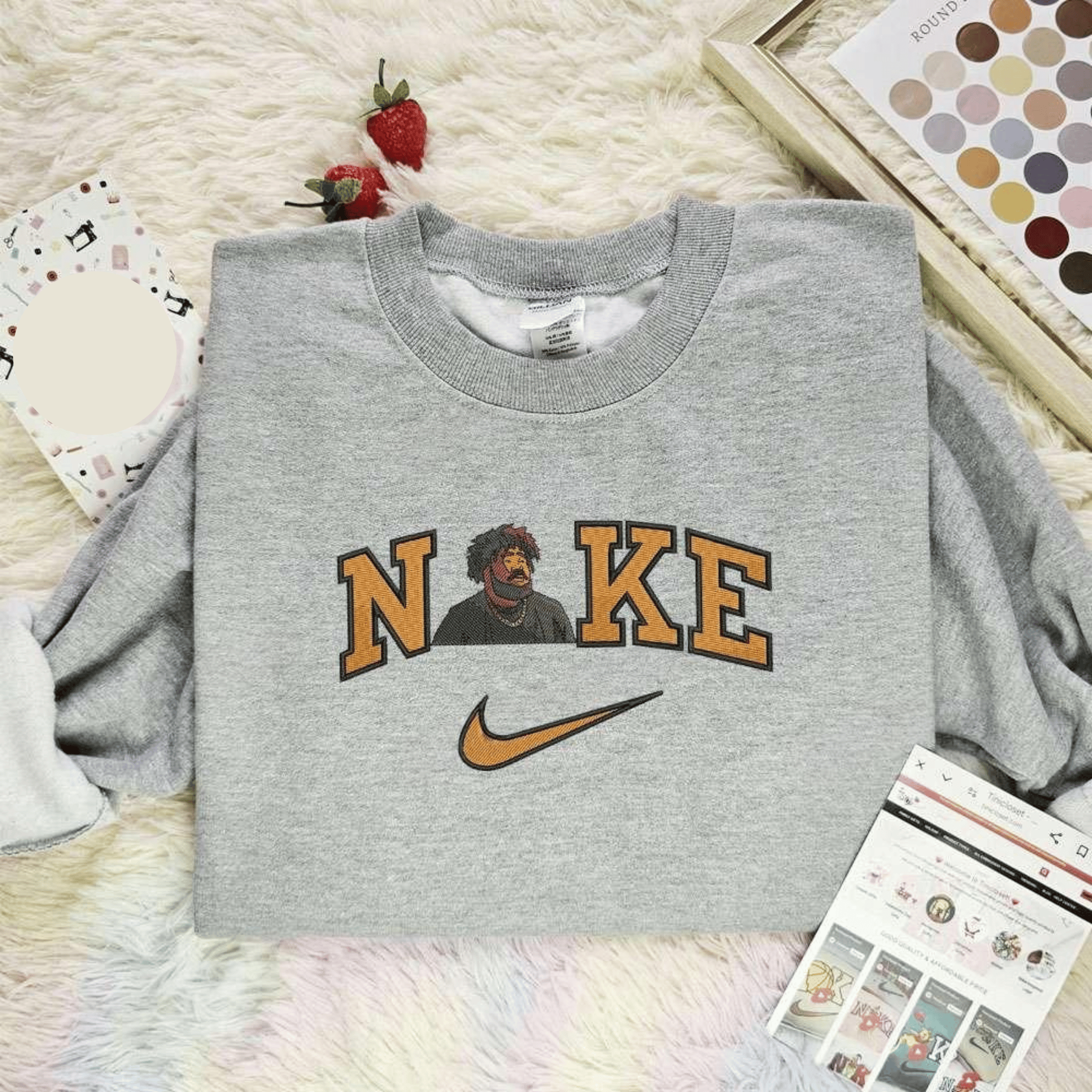Rod Wave X Nike Embroidered Shirt Celebrity Embroidered Sweatshirt, Best Gift For Fans