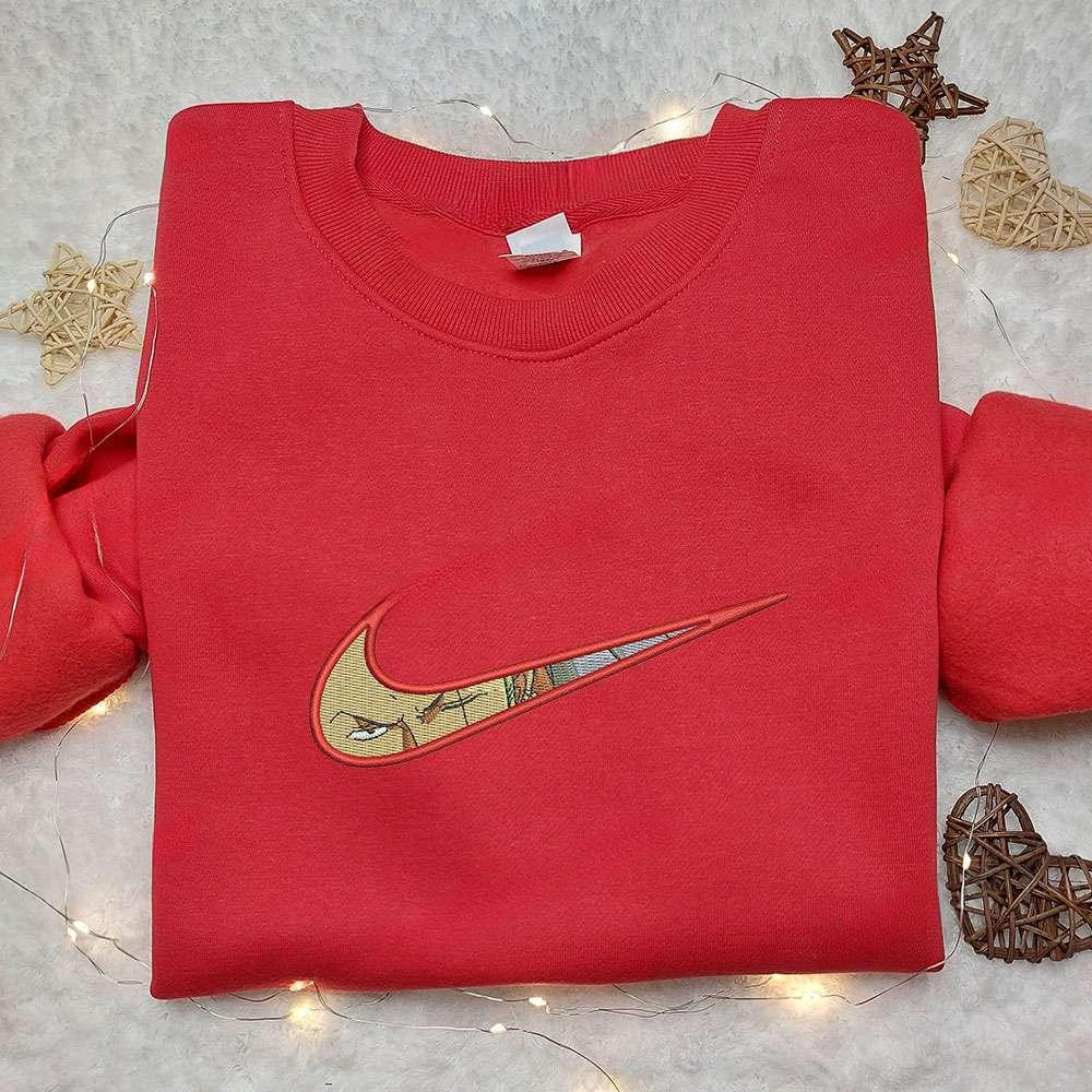 Roronoa Zoro X Nike Swoosh , Anime Embroidered T-shirt Sweatshirt Hoodie, Inspired Anime Movie, Best Gift for Anime Fans