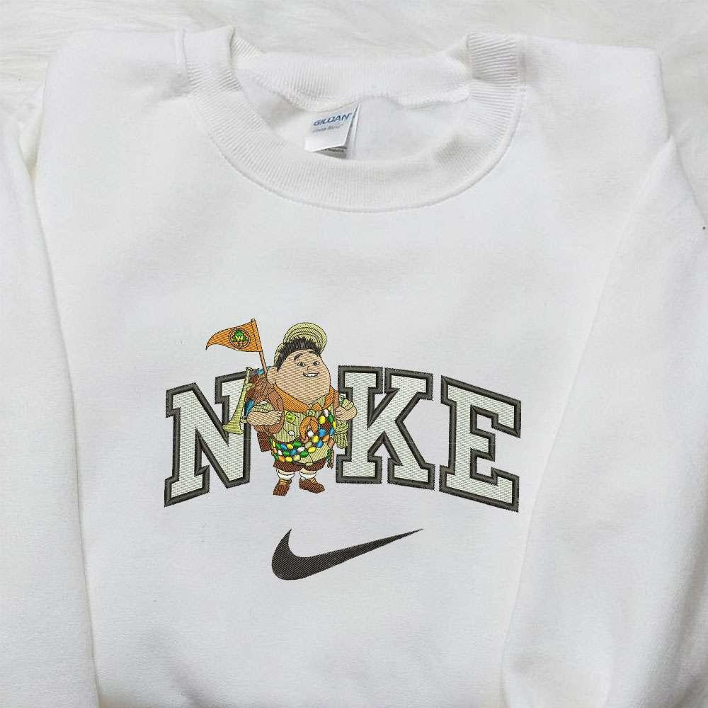 Russel X Nike Embroidered Sweatshirt Up Walt Disney Cartoon Embroidered Shirt Nike Inspired Embroidered Shirt