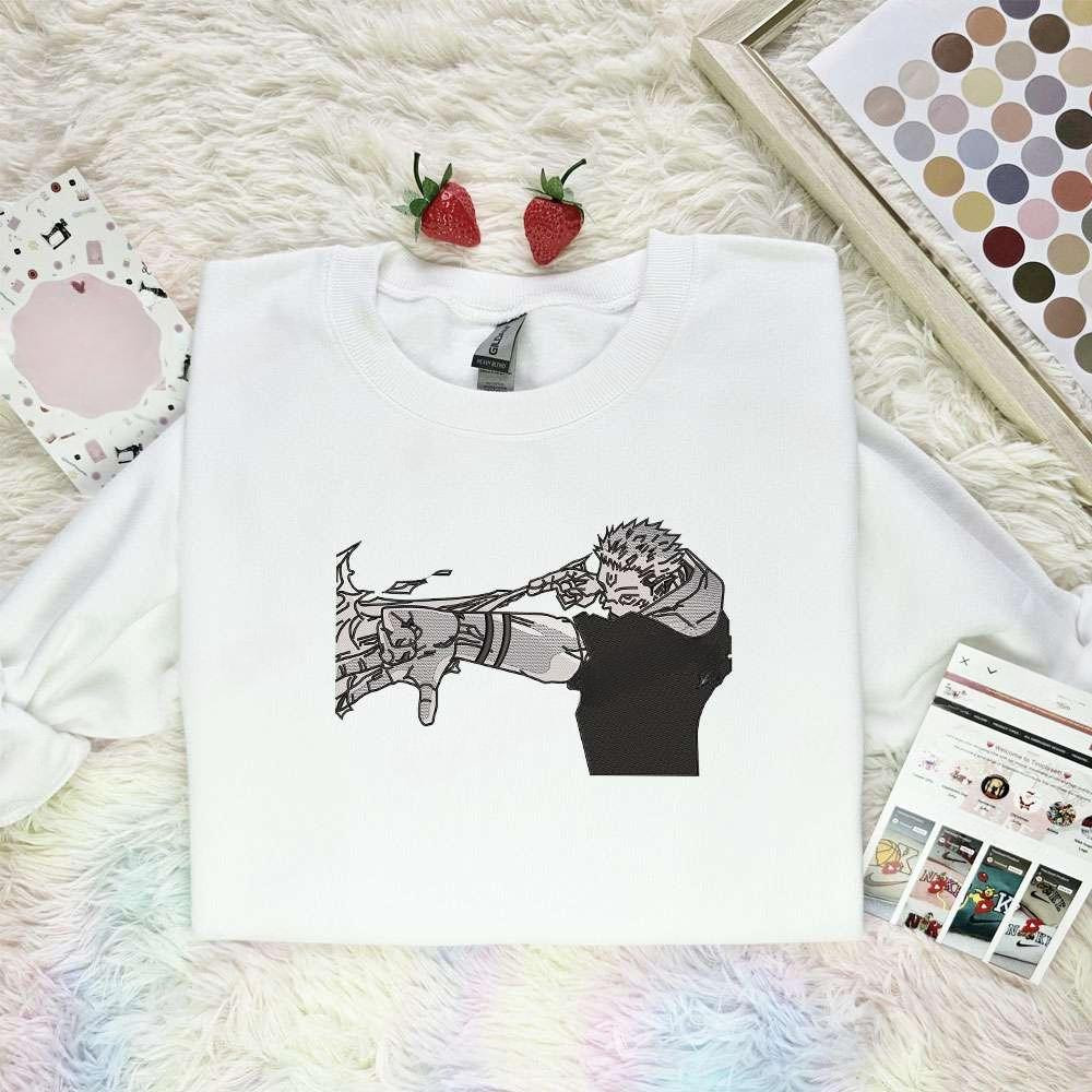 Ryomen Sukuna Jujutsu Kaisen Anime Embroidered Shirt , Anime Embroidered T-shirt Sweatshirt Hoodie, Inspired Anime Movie, Best Gift for Anime Fans