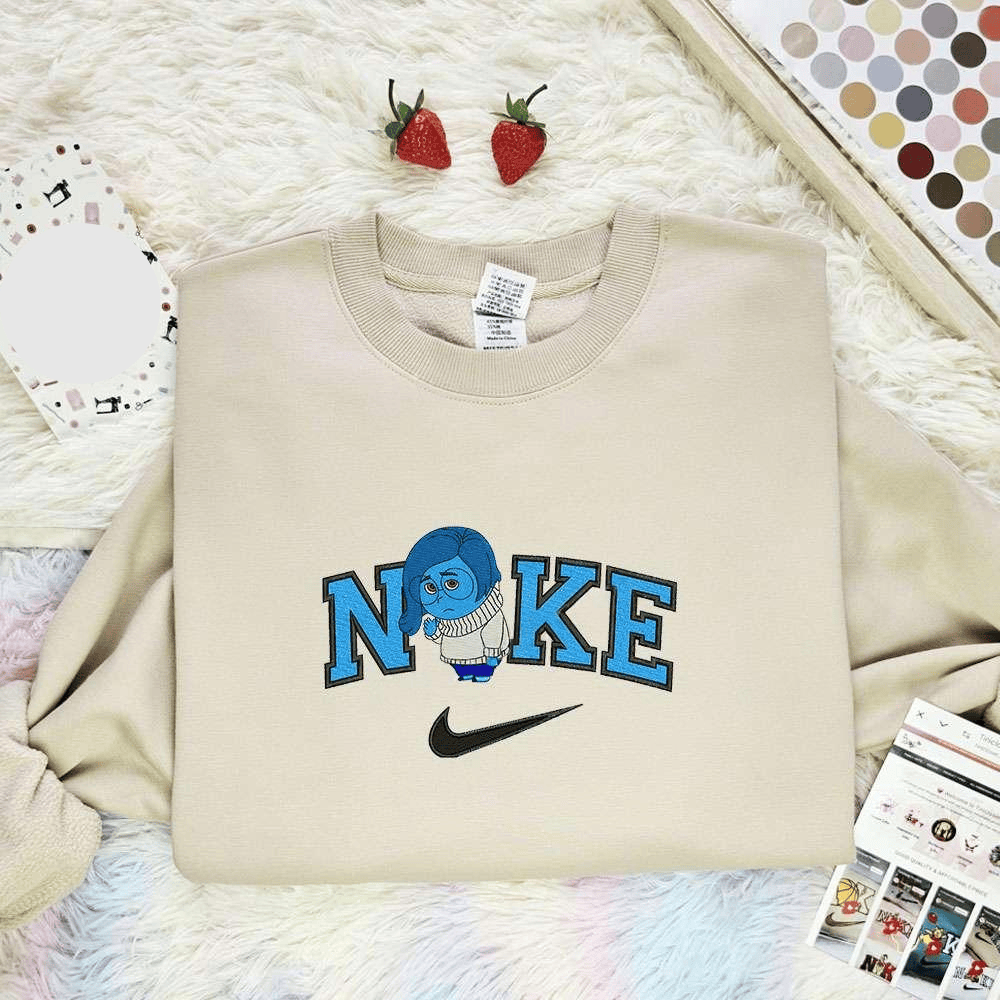 Sadness Inside Out Embroidered Shirt Disney Characters Embroidered Hoodie