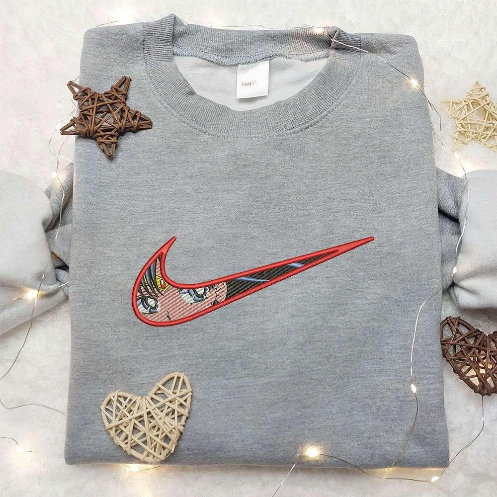 Sailor Moon X Nike Swoosh , Anime Embroidered T-shirt Sweatshirt Hoodie, Inspired Anime Movie, Best Gift for Anime Fans