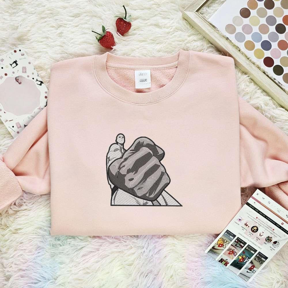 Saitama One Punch Man Anime Embroidered Shirt , Anime Embroidered T-shirt Sweatshirt Hoodie, Inspired Anime Movie, Best Gift for Anime Fans