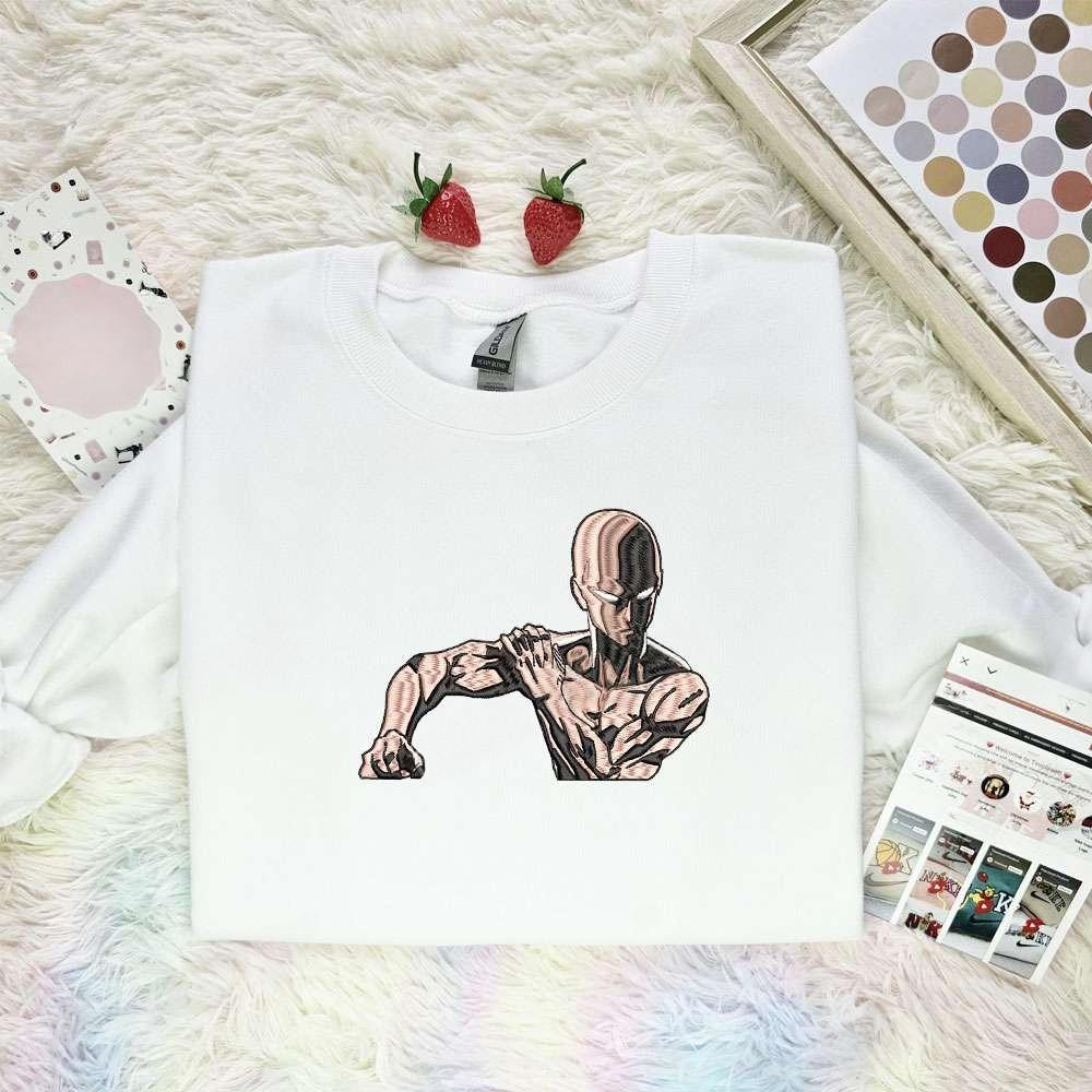Saitama One Punch Man Anime Embroidered Shirt , Anime Embroidered T-shirt Sweatshirt Hoodie, Inspired Anime Movie, Best Gift for Anime Fans