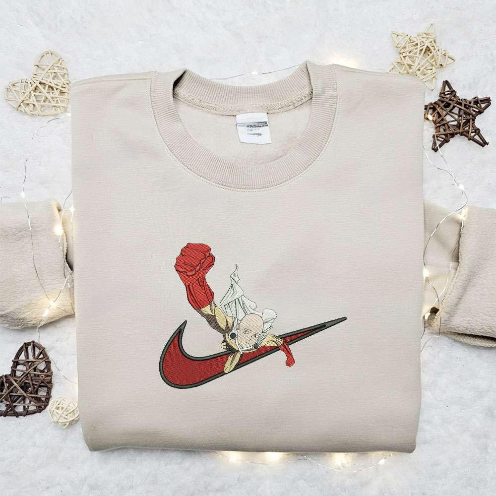 Saitama One Punch Man Anime Embroidered Shirt , Anime Embroidered T-shirt Sweatshirt Hoodie, Inspired Anime Movie, Best Gift for Anime Fans