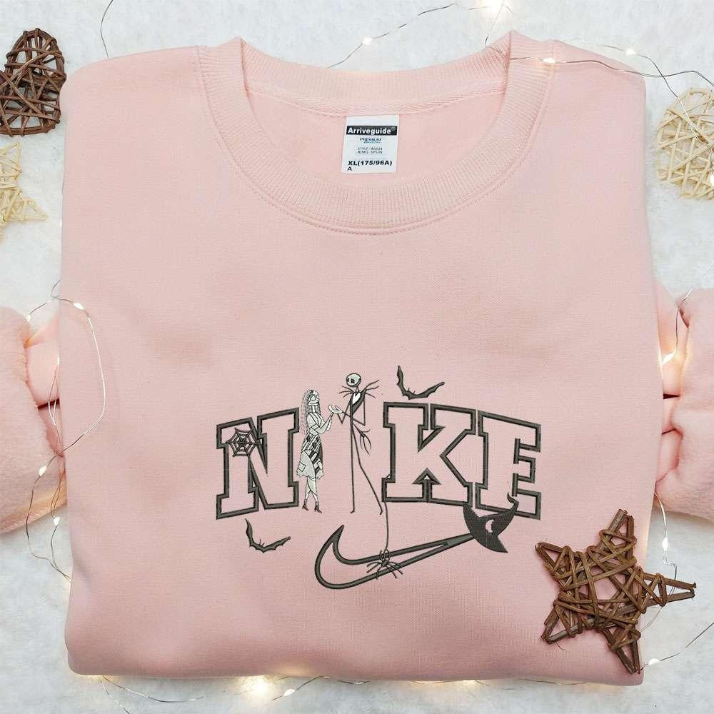 Sally and Jack x Nike Embroidered Sweatshirt The Nightmare Before Christmas Embroidered Shirt Best Halloween Gift Ideas