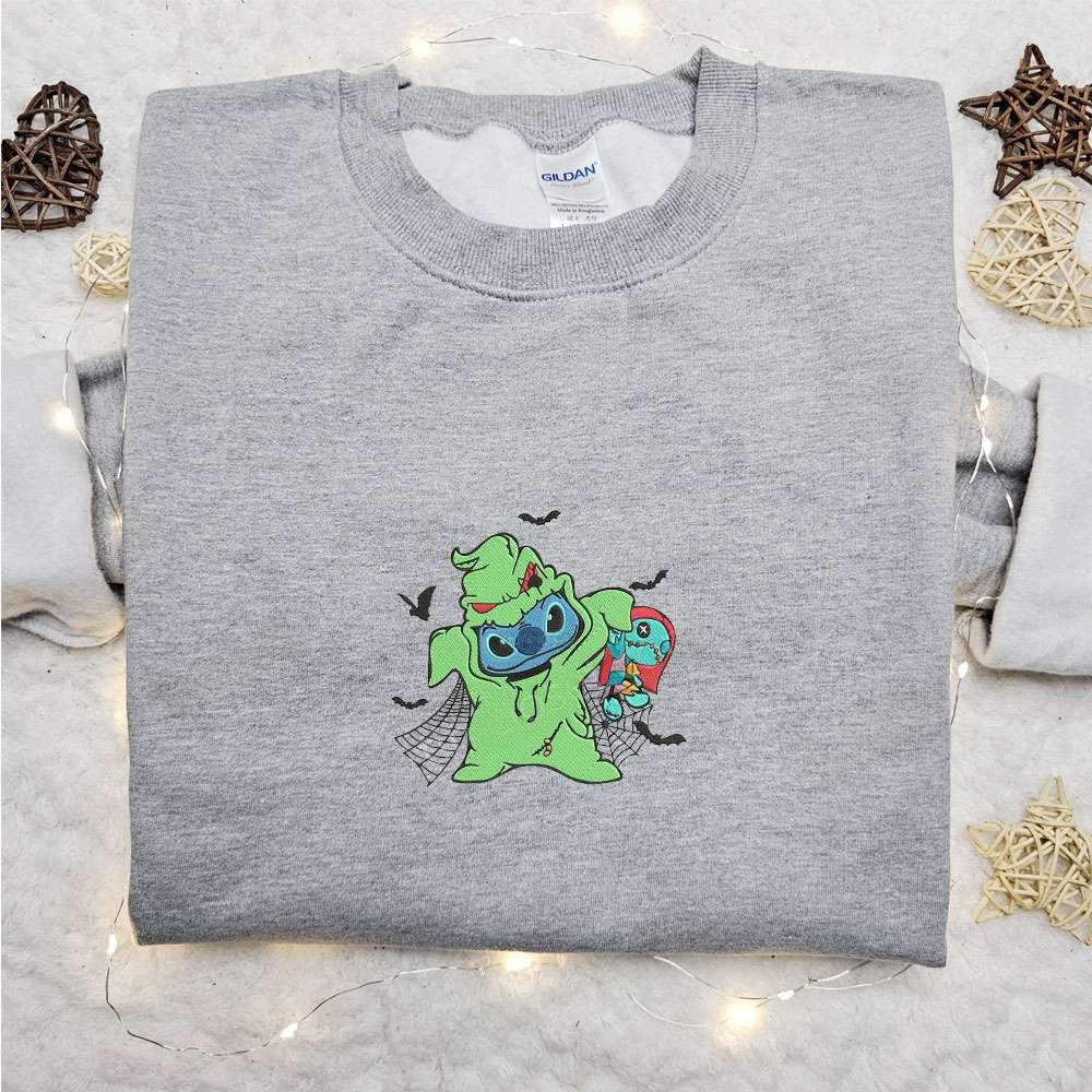 Sally And Stitch Embroidered Shirt The Nightmare Before Christmas Movie Embroidered Shirt Best Gift Ideas For Family