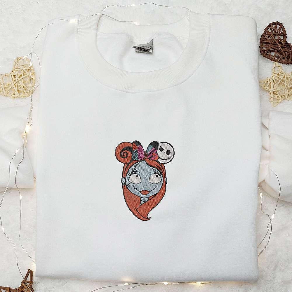 Sally Embroidered Shirt The Nightmare Before Christmas Characters Embroidered T shirt Cool Halloween Embroidered Shirt