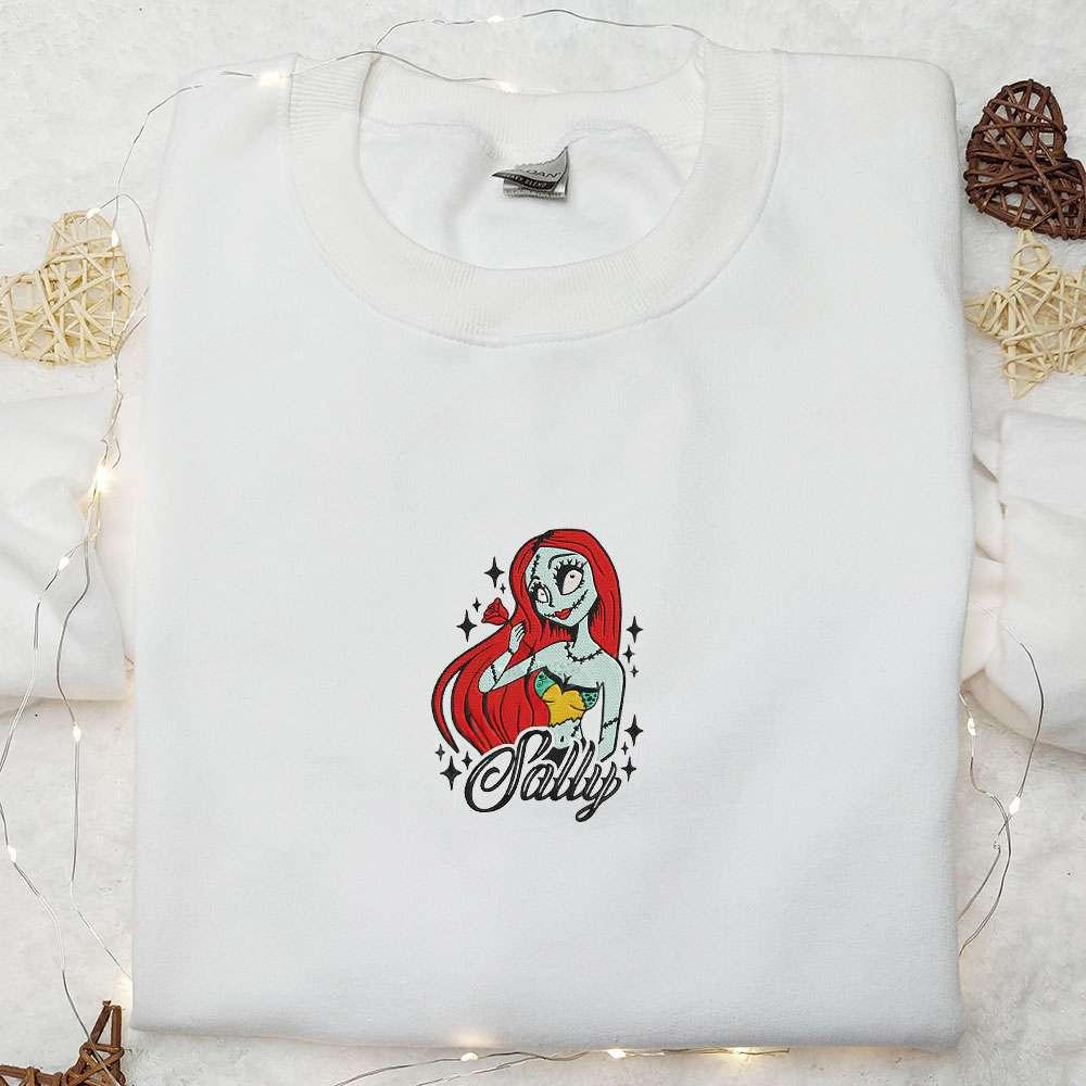 Sally Pretty Embroidered T shirt The Nightmare Before Christmas Movie Embroidered T shirt Best Gift Ideas
