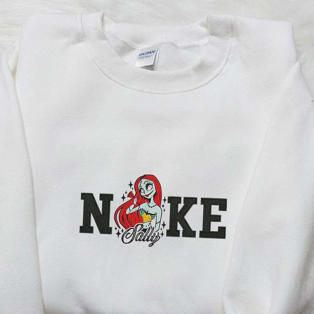 Sally x Nike Embroidered Shirt The Nightmare Before Christmas Embroidered Hoodie Nike Inspired Embroidered Sweatshirt