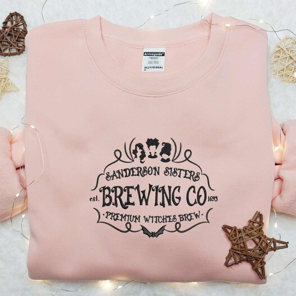 Sanderson Sisters Brewing Co Embroidered Shirt Hocus Pocus Movie Embroidered Shirt Best Gift Ideas For Family