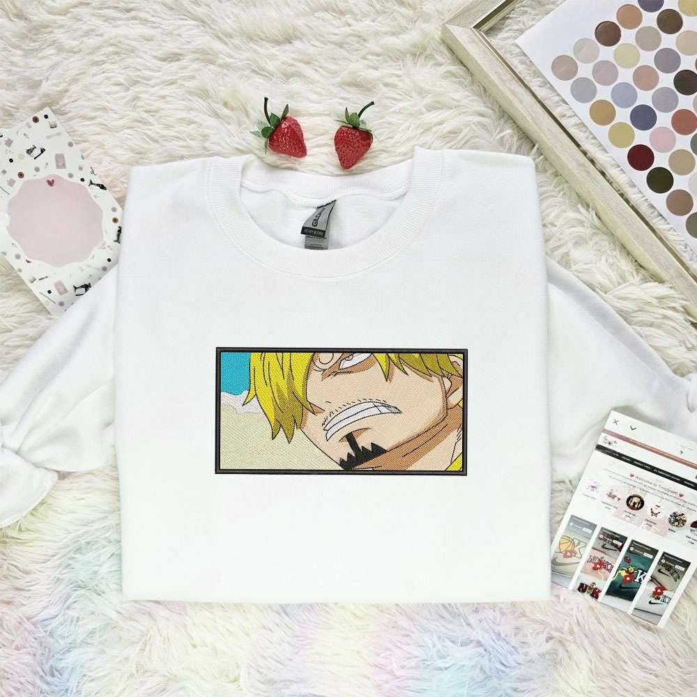 Sanji One Piece Anime Embroidered Shirt , Anime Embroidered T-shirt Sweatshirt Hoodie, Inspired Anime Movie, Best Gift for Anime Fans