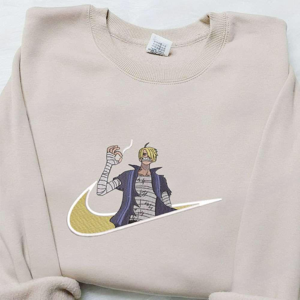 Sanji X Swoosh Anime Embroidered Hoodie Cool Anime Clothing , Anime Embroidered T-shirt Sweatshirt Hoodie, Inspired Anime Movie, Best Gift for Anime Fans