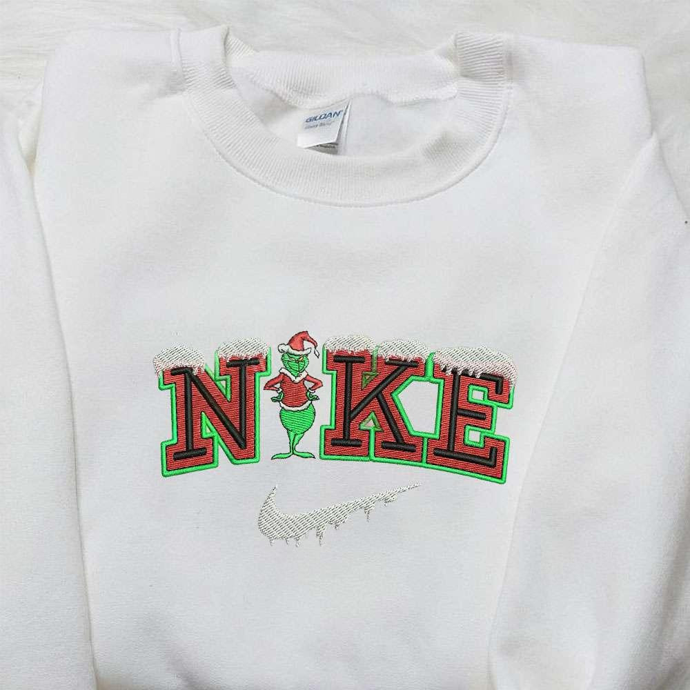 Santa Claus Grinch x Nike Embroidered Shirt The Grinch Embroidered Shirt Best Christmas Gifts