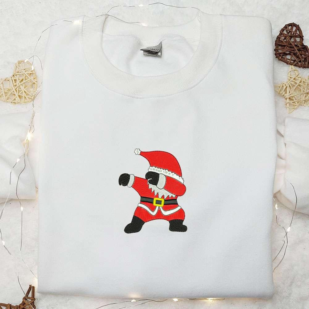 Santa Dabbing Embroidered Shirt Christmas Embroidered Hoodie Best Gifts For Family