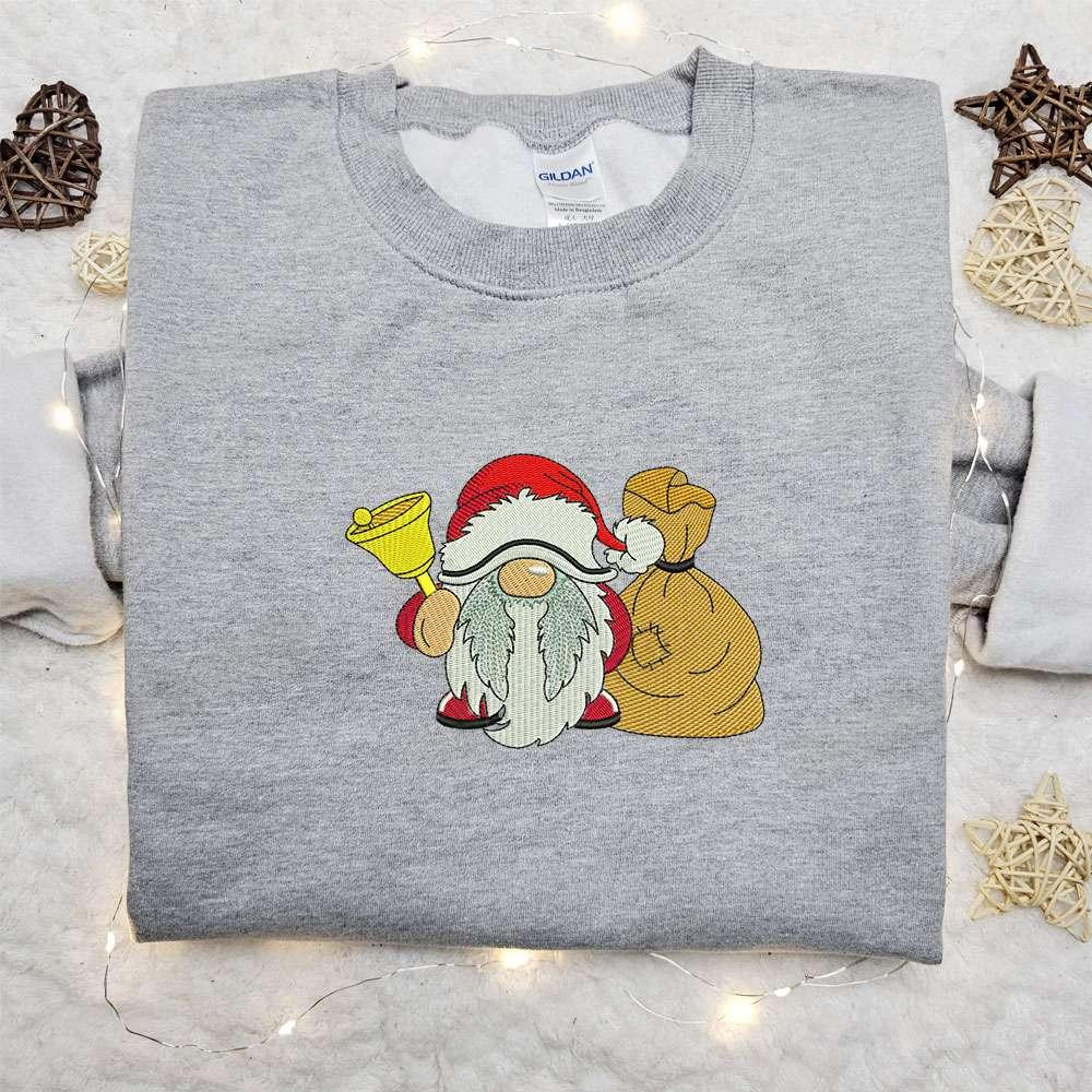 Santa Gnome Embroidered Shirt Christmas Embroidered Hoodie Best Gifts For Family 1