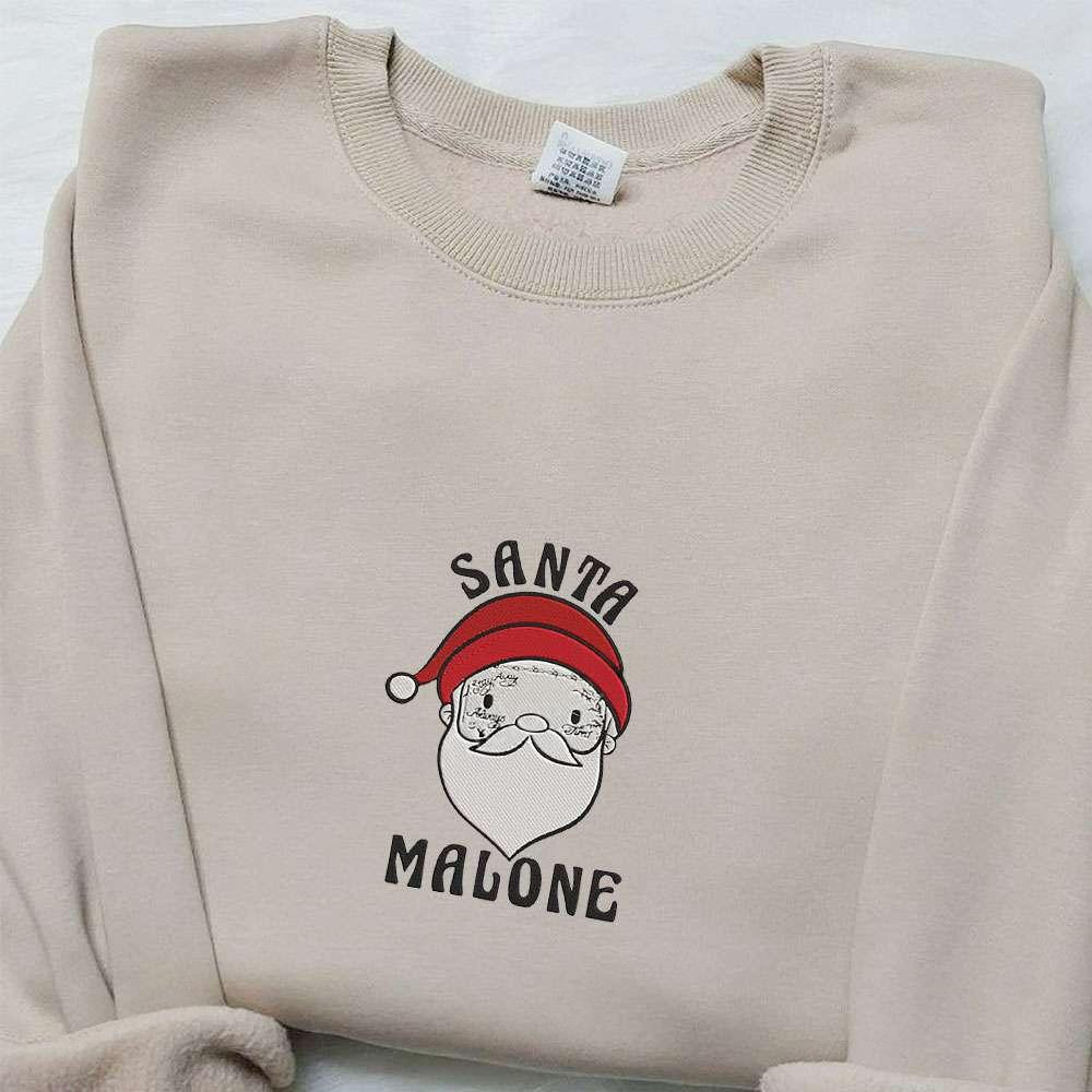 Santa Malone Embroidered Shirt Christmas Embroidered Hoodie Best Gifts For Family