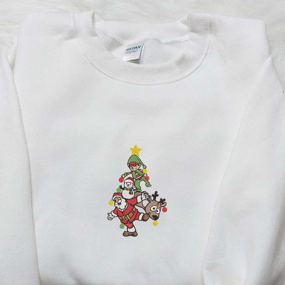 Santa Xmas Embroidered Sweatshirt Christmas Embroidered Hoodie Best Gifts for Family