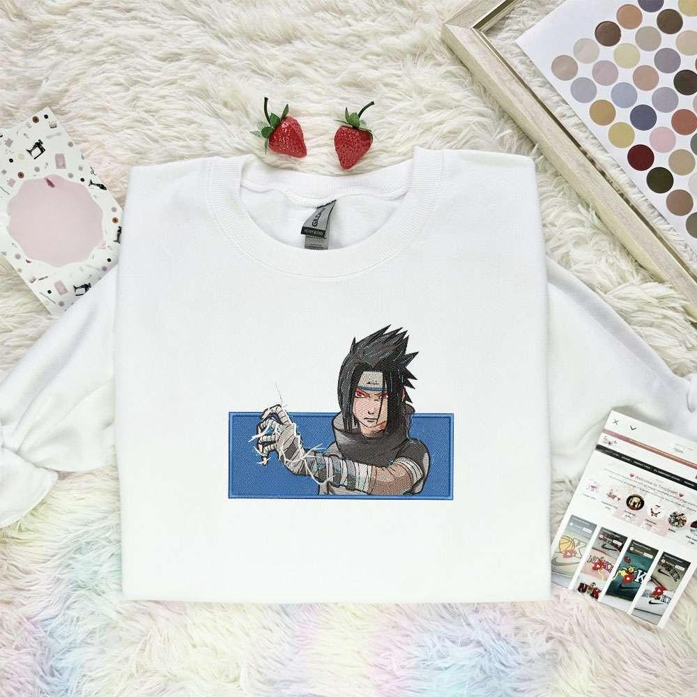 Sasuke Naruto Anime Embroidered Shirt , Anime Embroidered T-shirt Sweatshirt Hoodie, Inspired Anime Movie, Best Gift for Anime Fans