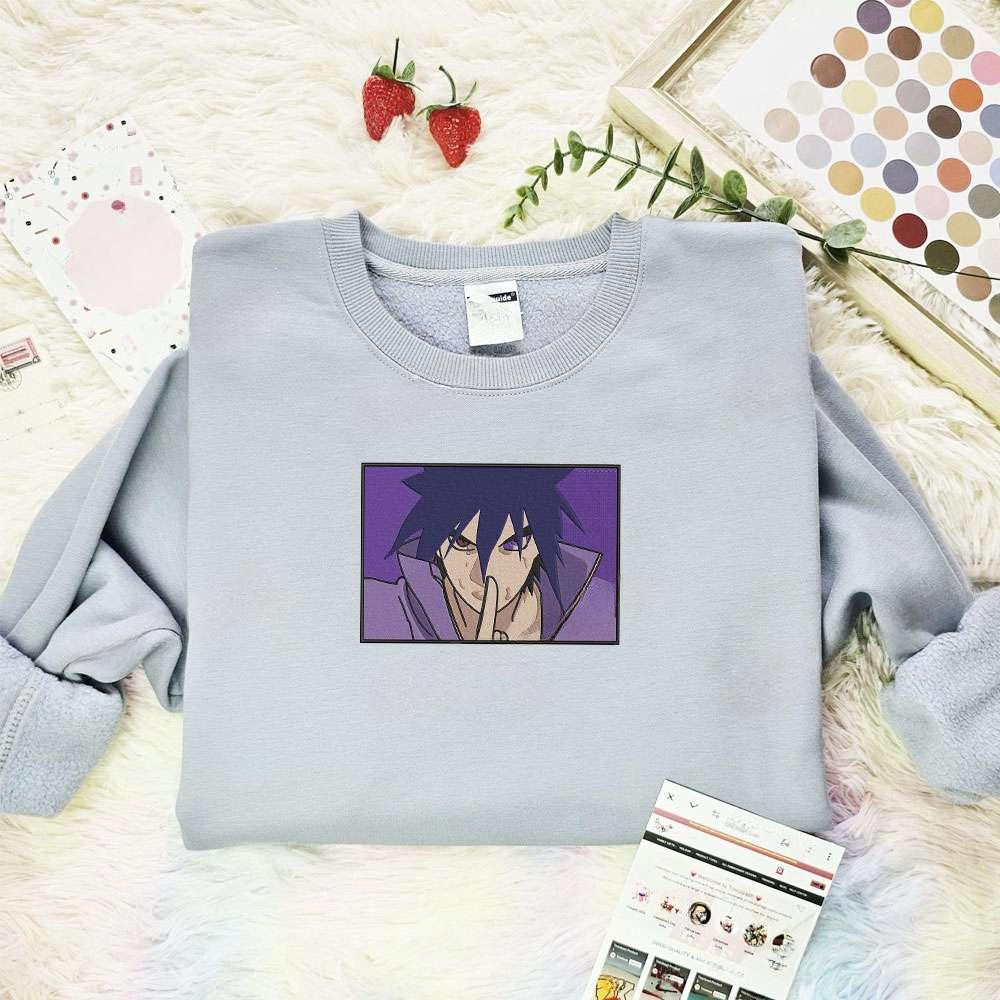 Sasuke Naruto Anime Embroidered Shirt , Anime Embroidered T-shirt Sweatshirt Hoodie, Inspired Anime Movie, Best Gift for Anime Fans