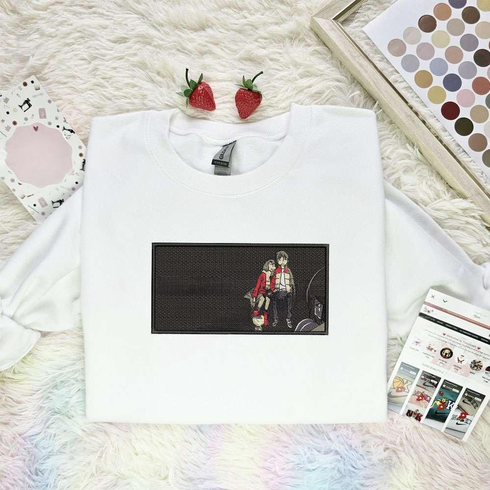 Satoru And Kayo Erased Anime Embroidered Shirt , Anime Embroidered T-shirt Sweatshirt Hoodie, Inspired Anime Movie, Best Gift for Anime Fans