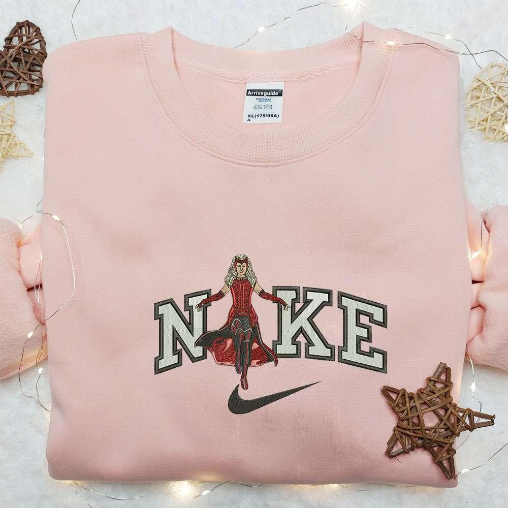 Scarlet Witch x Nike Movie Embroidered Shirt Marvel Universe Embroidered Sweatshirt Custom Embroidered Hoodie