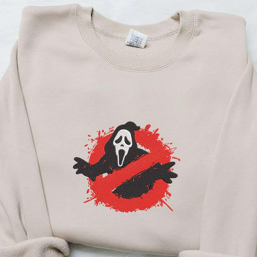Scream Ghostface Embroidered Sweatshirt Scream Horror Movie Embroidered Sweatshirt Best Gift Ideas