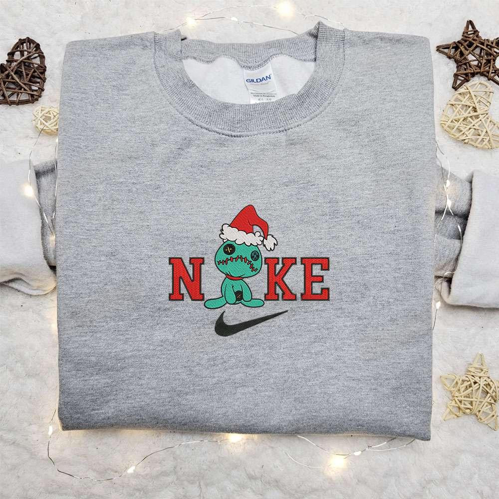 Scrump Christmas Hat x Nike Embroidered Sweatshirt Cartoon Christmas Embroidered Shirt Best Christmas Gift Ideas