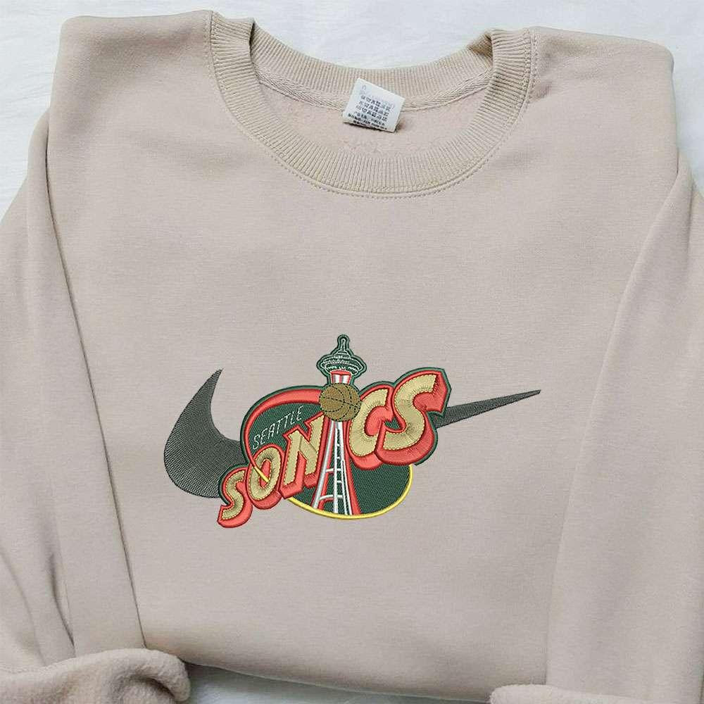 Seatle Supersonics x Nike Embroidered Sweatshirt NBA Sport T