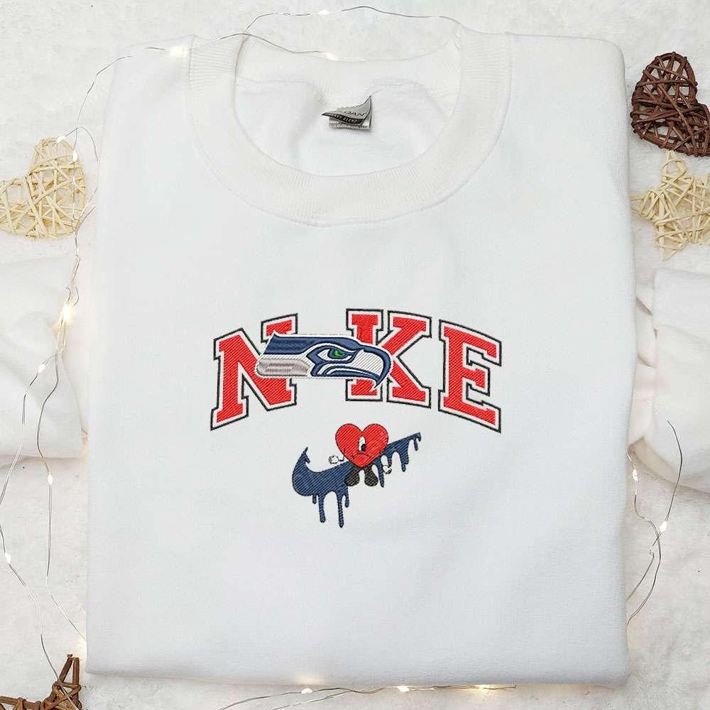 Seattle Seahawks Bad Bunny x Nike Embroidered Shirt NFL Sports Embroidered Hoodie Best Gift Idea