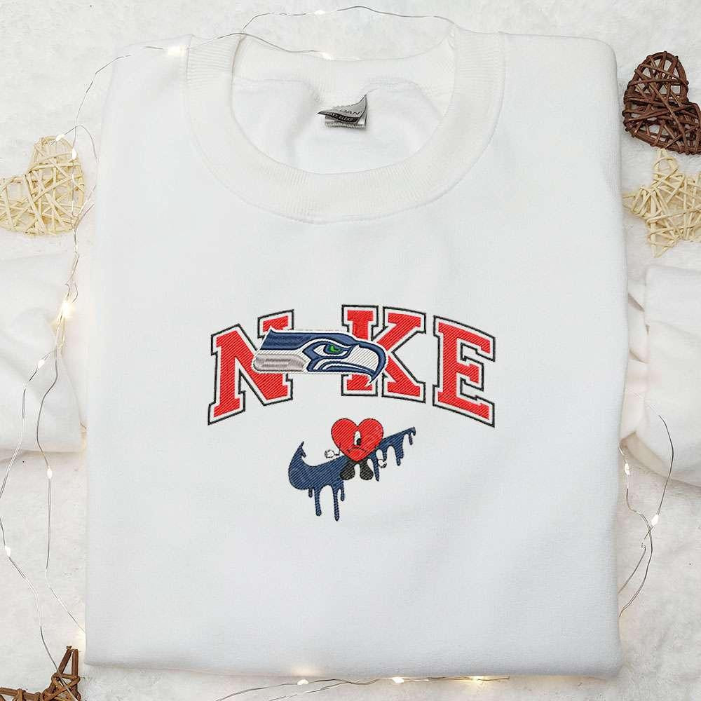 Seattle Seahawks Bad Bunny x Nike Embroidered Shirt NFL Sports Embroidered Hoodie Best Gift Idea