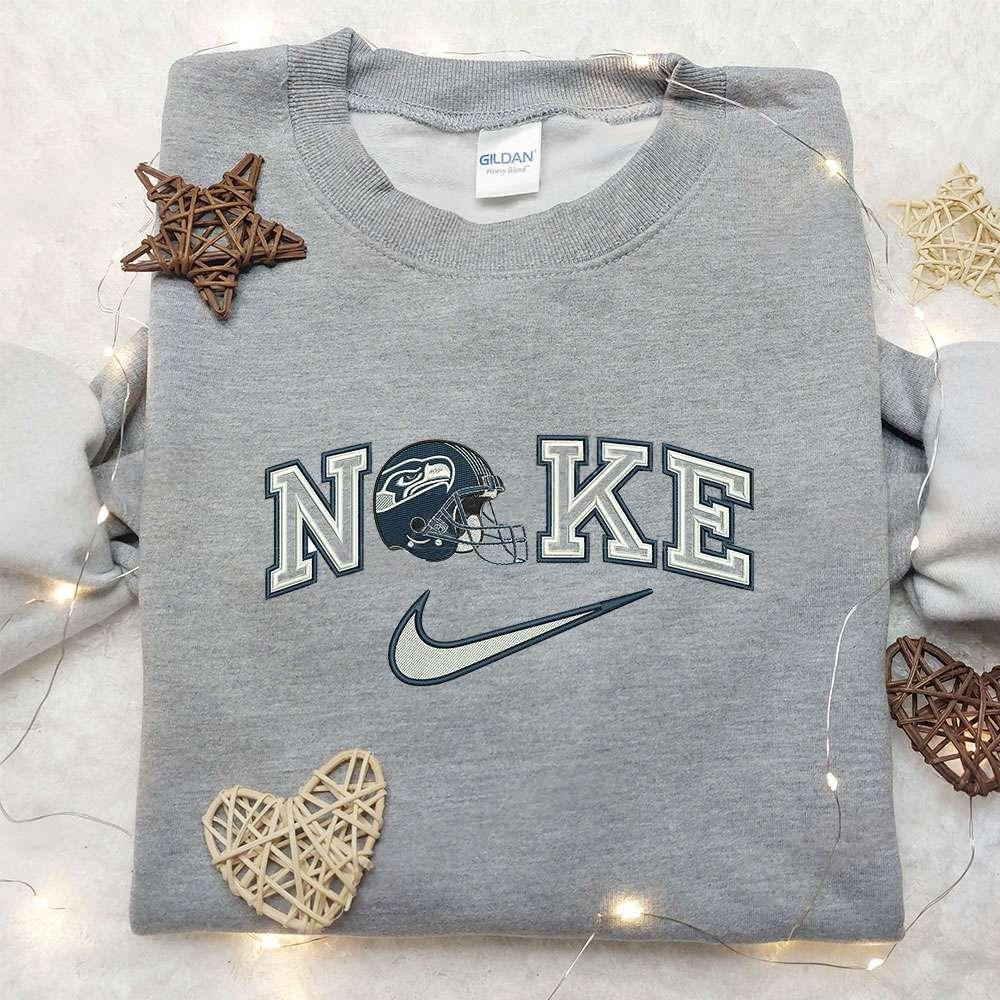 Seattle Seahawks Helmets x Nike Embroidered Shirt NFL Embroidered Shirt Nike Inspired Embroidered Shirt