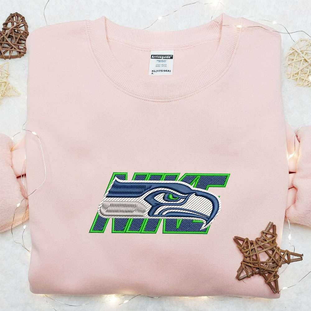 Seattle Seahawks x Nike Embroidered Shirt NFL Sports Embroidered Hoodie Best Fandom Gift Ideas 1