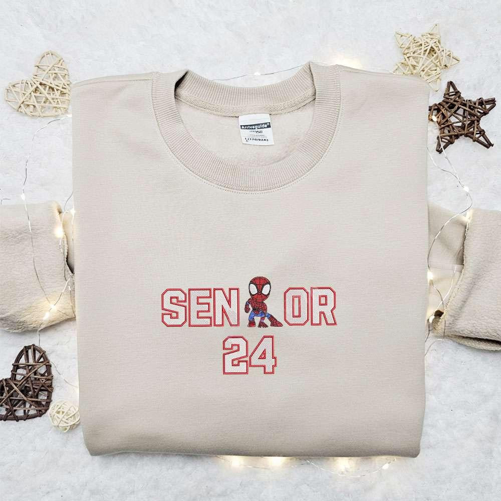 Senior Spider Man Embroidered T shirt Marvel Movie Embroidered T shirt Best Gift Ideas