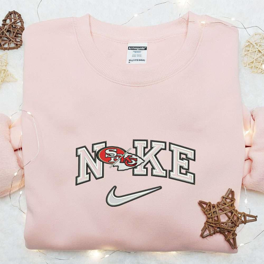 SF Vs KC x Nike Embroidered Shirt NFL Sports Embroidered Hoodie Best Gift Ideas
