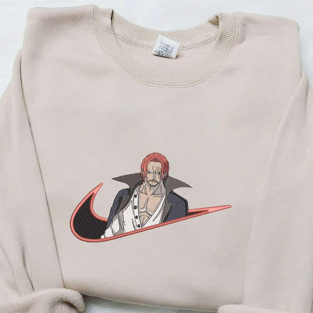 Shank X Swoosh Anime Embroidered Sweatshirt Cool Anime Clothing , Anime Embroidered T-shirt Sweatshirt Hoodie, Inspired Anime Movie, Best Gift for Anime Fans