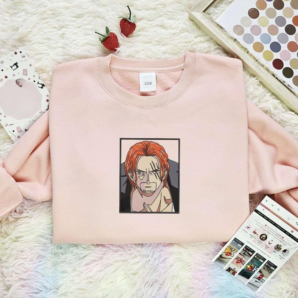 Shanks One Piece Anime Embroidered Shirt , Anime Embroidered T-shirt Sweatshirt Hoodie, Inspired Anime Movie, Best Gift for Anime Fans