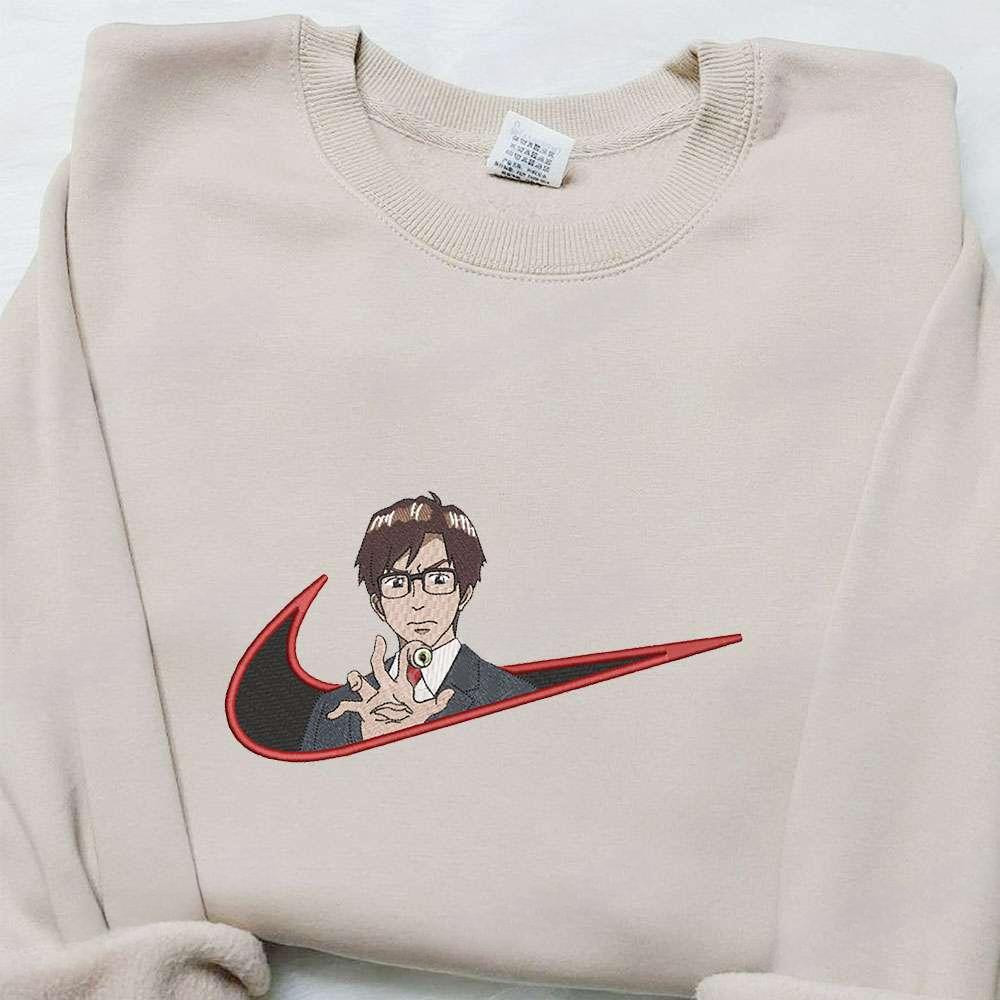Shinichi Izumi X Nike Swoosh Anime , Anime Embroidered T-shirt Sweatshirt Hoodie, Inspired Anime Movie, Best Gift for Anime Fans